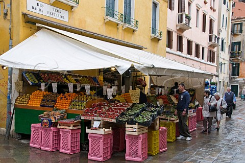 Grocers corner shop Cannaregio Venice Italy