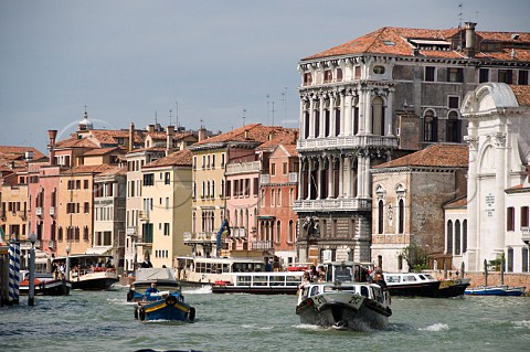 Water taxis on the Grand Canal Venice Italy
