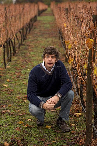 Rafael Tirado in Cabernet Sauvignon vineyard of Ribera del Lago Maule Chile