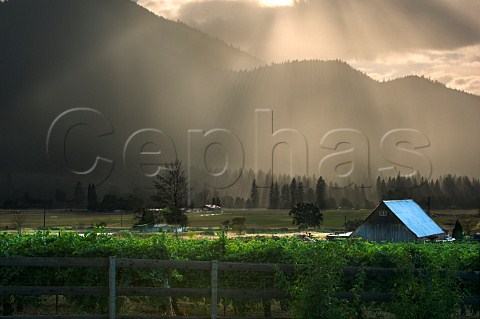 Rain storm and sunbeams at Valley View  Jackson Oregon USA Applegate Valley