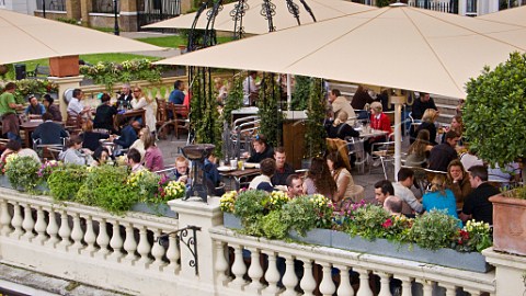 Openair terrace of Pitcher  Piano wine bar Richmond Surrey England