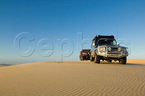 4WD vehicles on dunes at Stockton Beach Newcastle New South Wales Australia