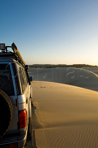 Toyota Landcruiser on dune at Stockton Beach Newcastle New South Wales Australia