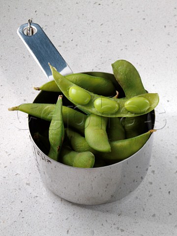 Measuring cup of Edamame beans