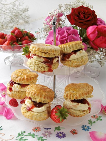 Scones on a cake stand