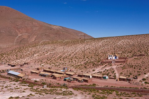 Machuca village and church at over 4000 metres altitude in the Atacama Desert Chile