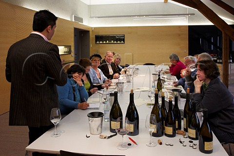 Group of wine writers tasting wines with Klaus Gasser Sales Director at the Cantina Terlano cooperative Terlano Alto Adige Italy  Alto Adige  Sdtirol
