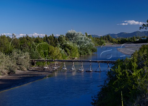 Aqueduct over the Tinguiririca River carrying water to the Apalta Valley   Colchagua Chile