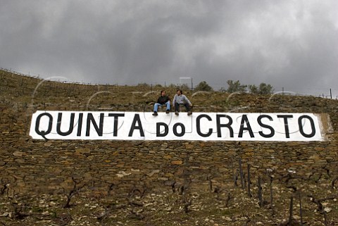 Miguel Roquette right with winemaker Manuel Lobo Quinta do Crasto Ferrao Portugal  Douro