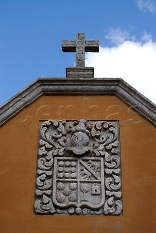Coat of arms detailing at Chapel at Quinta do Vallado Regua Portugal  Douro