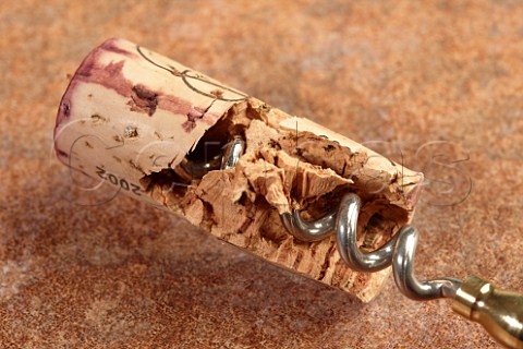 Corkscrew with broken cork