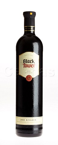 Bottle of 2008 Black Tower white wine Germany