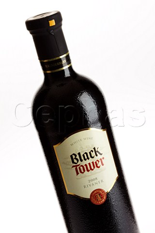 Bottle of 2008 Black Tower white wine Germany