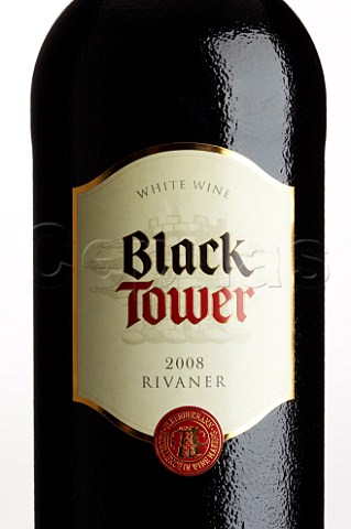 Bottle of 2008 Black Tower white wine Germany