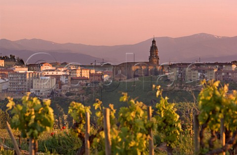 Haro at dusk with the Sierra Cantabria beyond La Rioja Spain  Rioja Alta