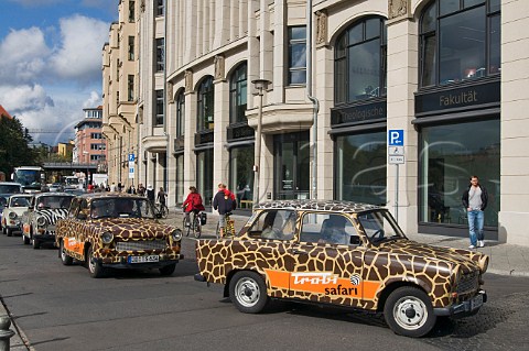 Procession of Trabants used for touring Berlin Germany