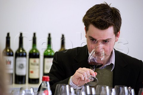 John Abbott of Decanter magazine during En Primeur tasting of the 2009 vintage at Chteau PetitVillage Pomerol  Bordeaux France