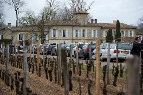 Cars parked in drive of Chteau Gazin for En Primeur tasting of the 2009 vintage  Pomerol Bordeaux France