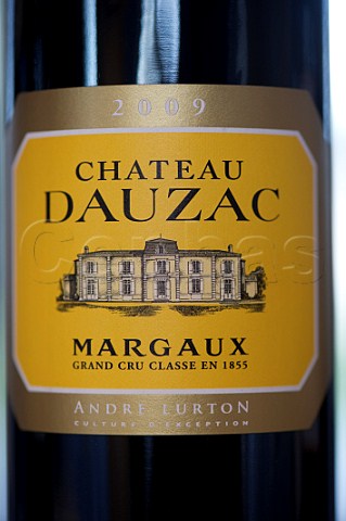 Bottle of Chteau Dauzac at En Primeur tasting of the 2009 vintage    Margaux Bordeaux France