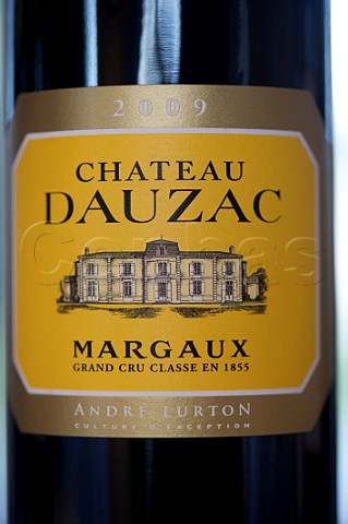Bottle of Chteau Dauzac at En Primeur tasting of the 2009 vintage    Margaux Bordeaux France