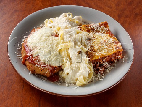 Chicken lasagne and pasta