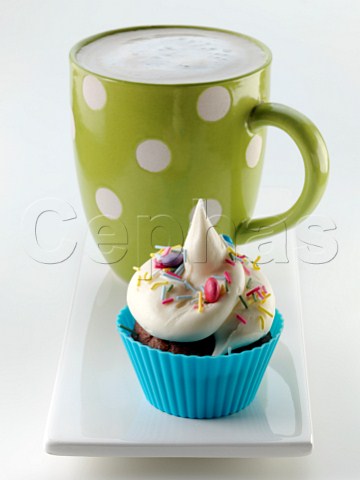 Cupcake and coffee mug