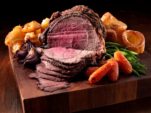 Irish roast beef joint with garlic