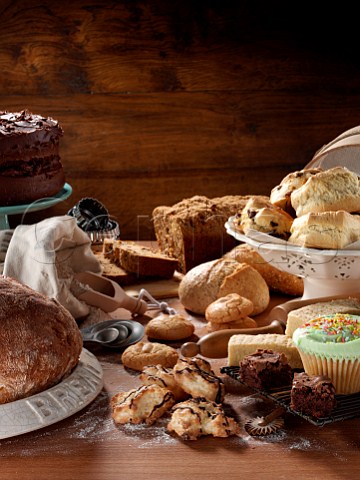 Cookies and home baked bread and cakes