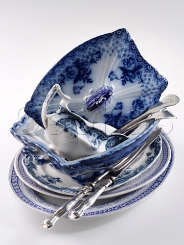 Blue and white antique china