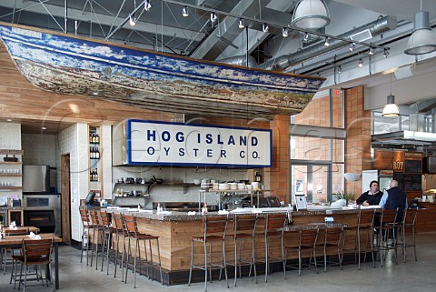 Hog Island Oyster Co part of the Oxbow Public Market by the Napa River in Napa California
