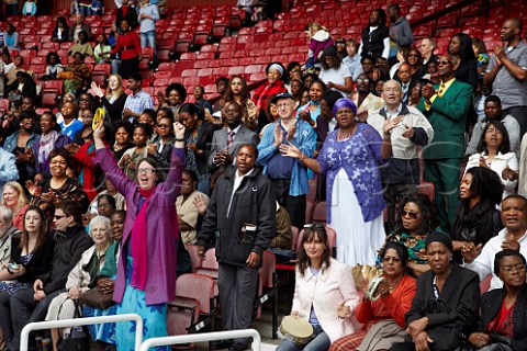 Section of the crowd at the 2010 London Global Day of Prayer  West Ham United Football Club Upton Park London England