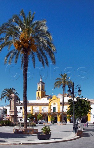 Main square and church of Villamartn Sierra de Cdiz Andaluca Spain