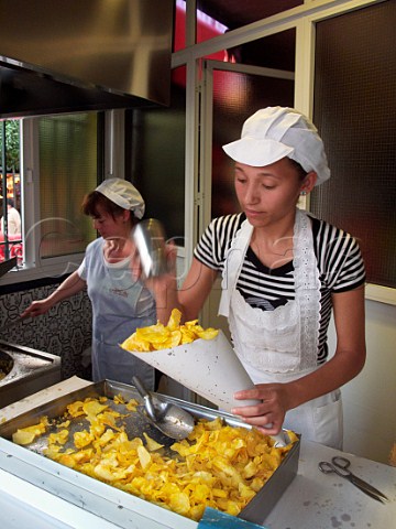 Women serving potato crisps  Ubrique Sierra de Cdiz Andaluca Spain