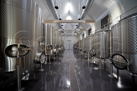 Refrigerated stainless steel tanks of Boxwood winery Middleburg Virginia USA