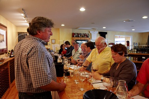 John Delamare tasting his wines with a group of wine writers  Rappahannock Cellars Huntly Virginia USA