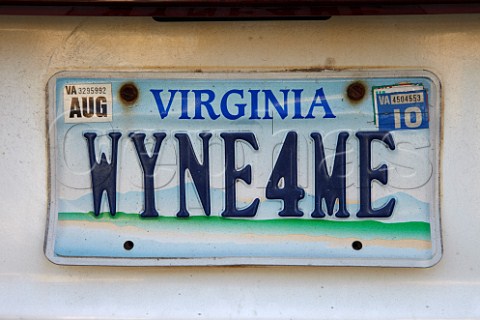 Personalized vehicle registration plate Virginia USA