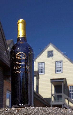 Bottle of Trianon Cabernet Franc outside Williamsburg Winery Williamsburg Virginia USA