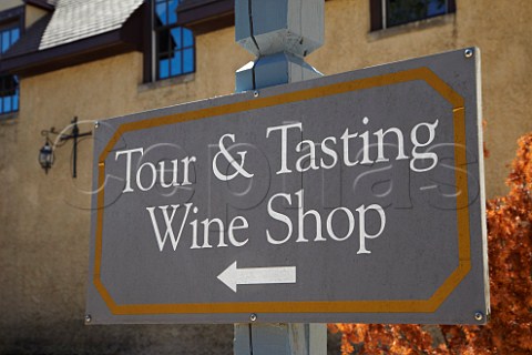 Sign for visitors at Williamsburg Winery Williamsburg Virginia USA