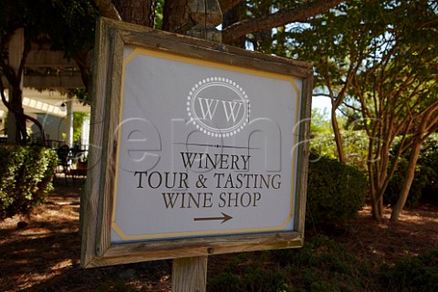 Sign for visitors to Williamsburg Winery Williamsburg Virginia USA