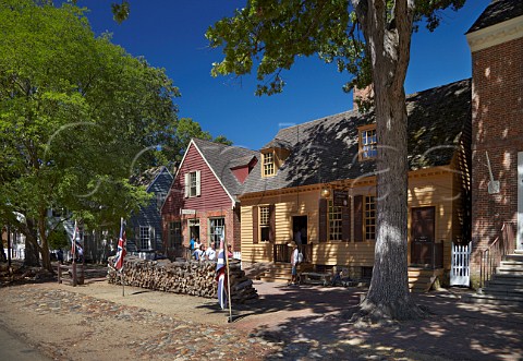 Margaret Hunter Millinery Shop and James Craig Jeweller on Duke of Gloucester Street Colonial Williamsburg Virginia USA