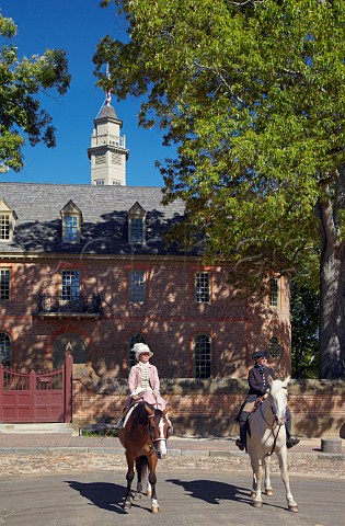 Historical reenactment in front of the Capitol Building Colonial Williamsburg Virginia USA