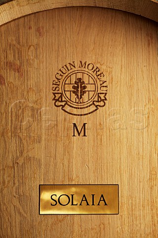 Barrique of Solaia in cellar of Antinoris Villa Tignanello Montefiridolfi Tuscany Italy