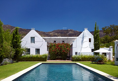 Manor House and swimming pool of Vondeling Paarl Western Cape South Africa  Voor Paardeberg