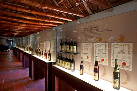 Display of awardwinning wines in the museum of Nederburg winery Paarl Western Cape South Africa