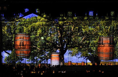 Illuminated buildings during the Fte le Vin in Bordeaux Gironde France