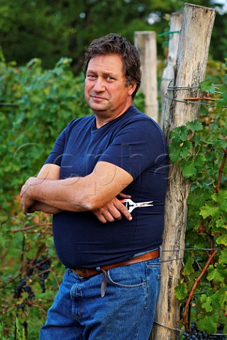 Joko Rencel in his Teran vineyard at Dutovlje Slovenia  Kras