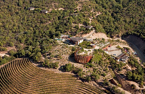 Lapostolle Clos Apalta winery hotel and Petit Verdot vineyard Apalta Colchagua Valley Chile