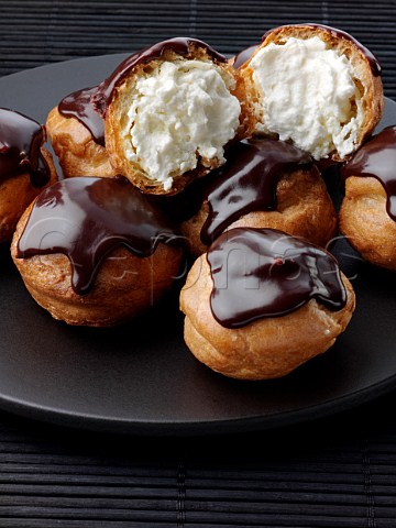 Profiteroles on a plate