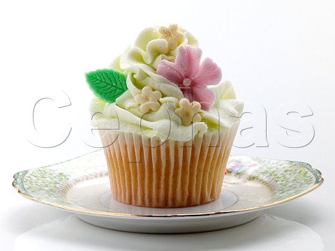 Flower iced cupcake