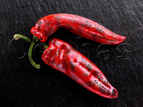 Flamed red sweet point peppers